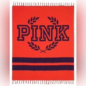 VICTORIA'S SECRET PINK BOYFRIEND LARGE BLANKET IN NEON RED